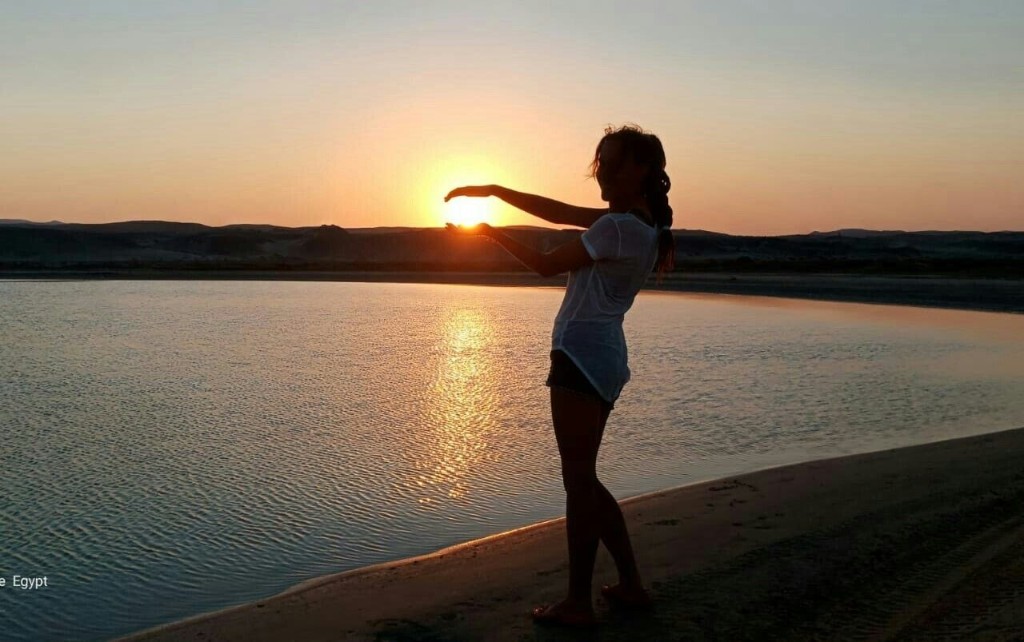 Romana at sunset in Egypt